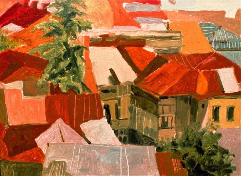 “Red Roofs. Tbilisi” Oil on